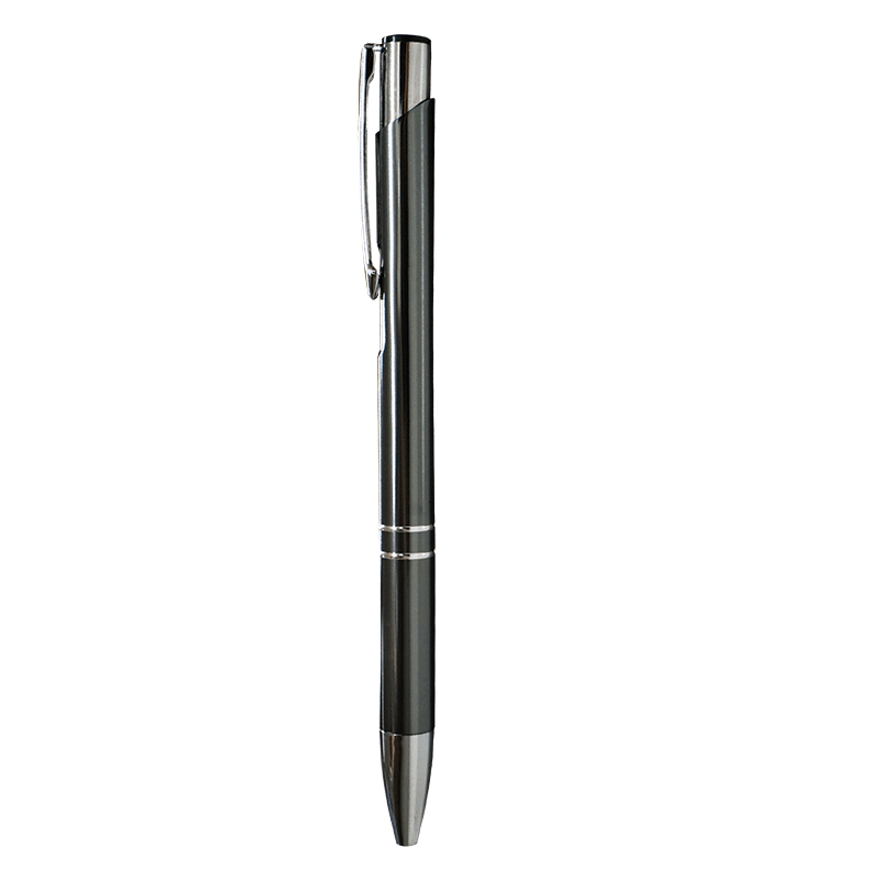 BOLIGRAFO ALUMINIO BASICO BM1, Bolígrafo delgado de aluminio, con punta cromada, tinta negra, mecanismo de click.
