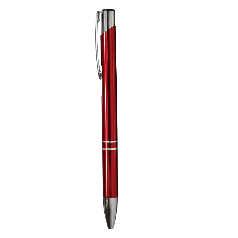 BOLIGRAFO ALUMINIO BASICO BM3, Bolígrafo delgado de aluminio, con punta cromada, tinta negra, mecanismo de click.
