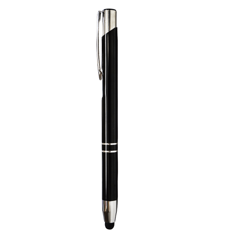 BOLIGRAFO TOUCH ALUMINIO BM2, Bolígrafo delgado de aluminio, con punta touch para dispositivos táctiles, tinta negra, mecanismo de click.